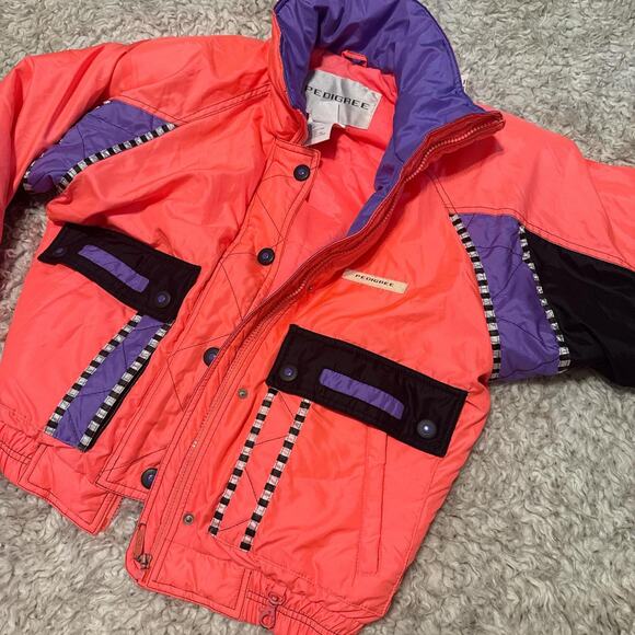Vintage 80s 90s pedigree pedsport ski jacket-neon pink-medium - Picture 2 of 8